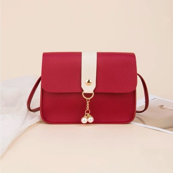 ⚠️Clearance Burgundy Red Mini Color Block Crossbody Bag - Picture 1 of 5